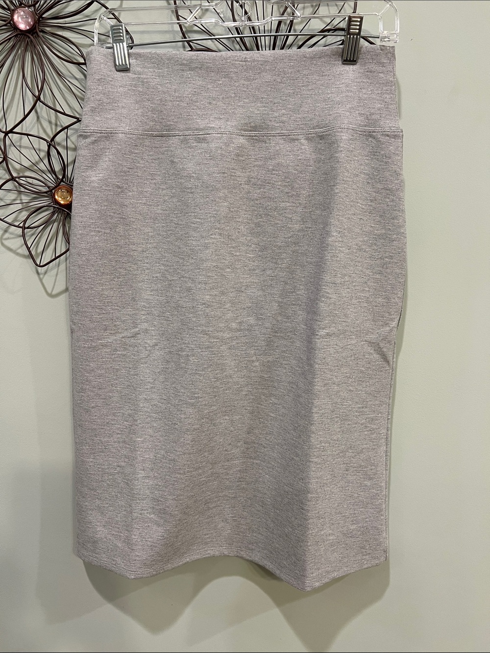 Classic Ponte Pencil Skirt - Light Gray-NWOT